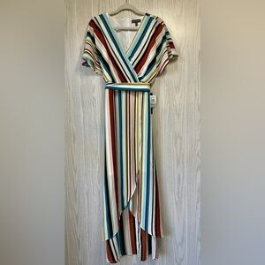 Luxology Beautiful Stripped High-Low Dress Size M NWT